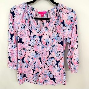 ✨💕Lilly Pulitzer Willa Blouse! “It’s For Shore”, Print Size- XS✨